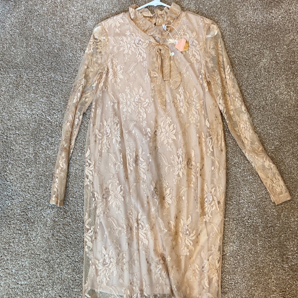 Pinkblush NWT Gold Dress Maternity